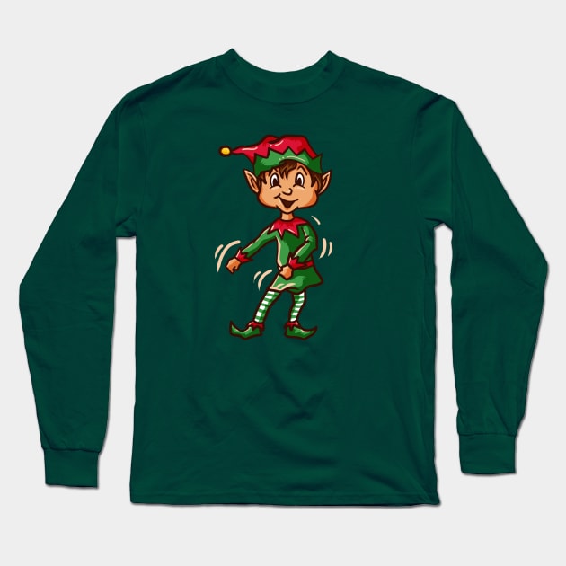 Anime Elf dancing the Flossing dance! Long Sleeve T-Shirt by TonTomDesignz